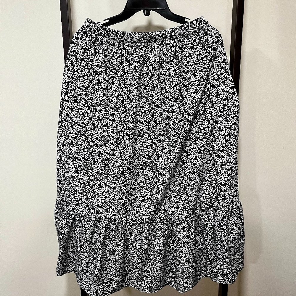 Floral Ruffle Midi Skirt